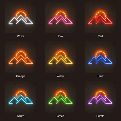 Mountain Peaks Sunset LED Neon Sign - Shineneon