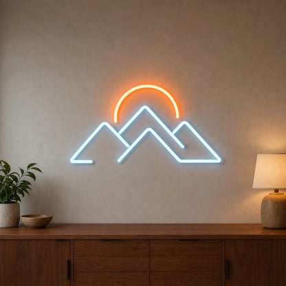 Mountain Peaks Sunset LED Neon Sign - Shineneon