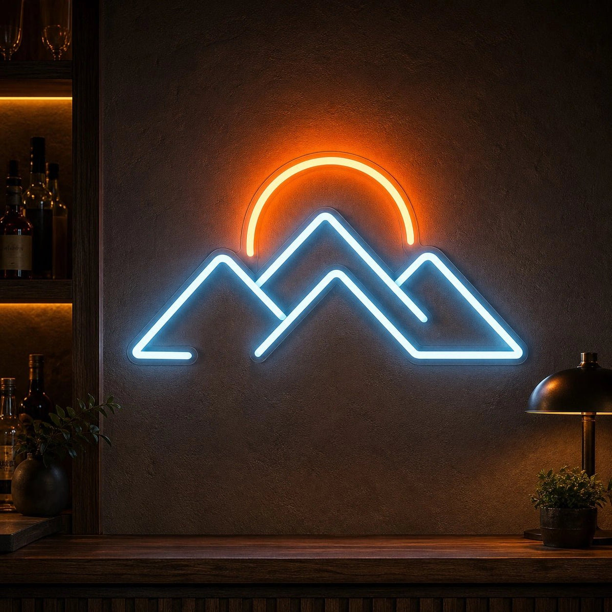 Mountain Peaks Sunset LED Neon Sign - Shineneon