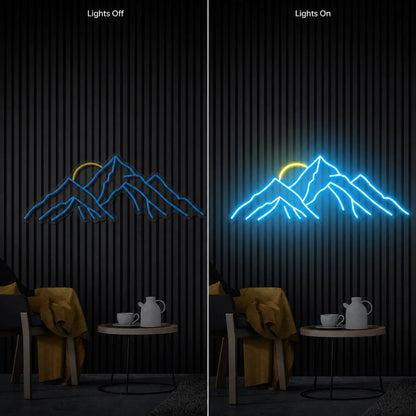 Mountain Range And Sun LED Neon Sign - Shineneon