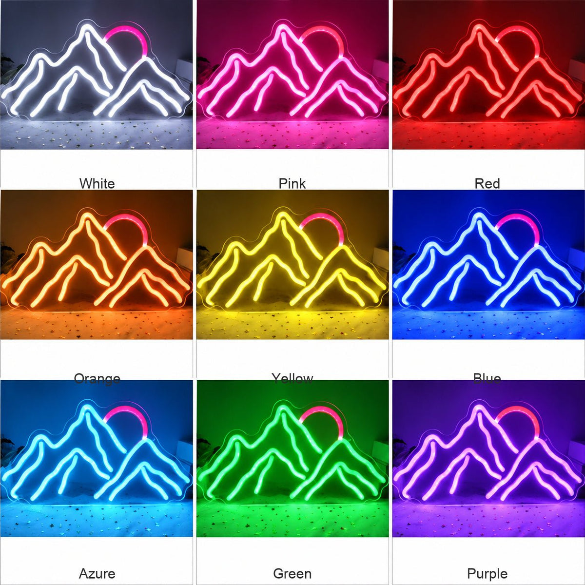 Mountain Range Rising Sun LED Neon Sign - Shineneon
