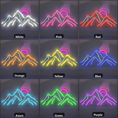 Mountain Range Rising Sun Vintage LED Neon Sign - Shineneon