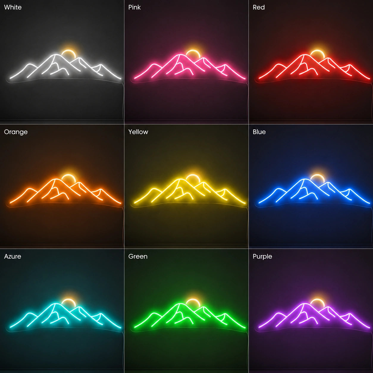 Mountain Range Sofa Neon Sign LED Neon Sign color grid