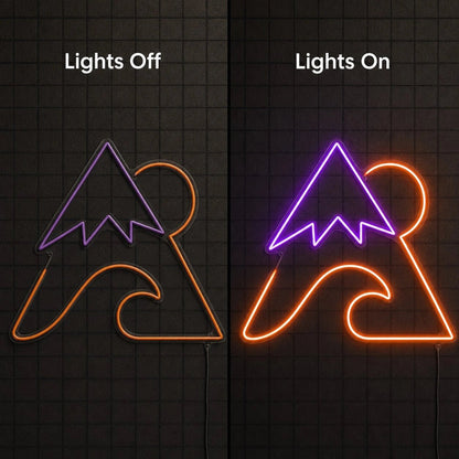 Mountain Sun And Curling Wave LED Neon Sign - Shineneon