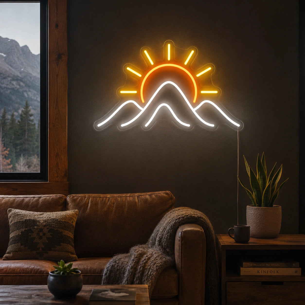 Mountain Sun Line Neon Sign LED Neon Sign real lifestyle scene