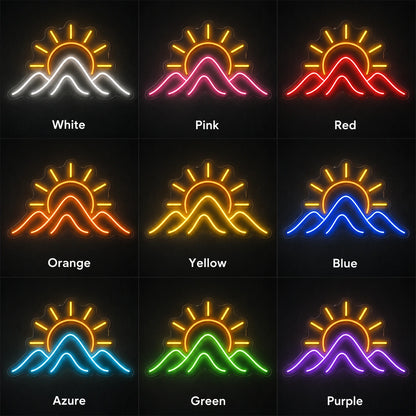 Mountain Sun Line Neon Sign LED Neon Sign color grid