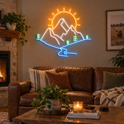 Mountain Sun River Pines LED Neon Sign - Shineneon