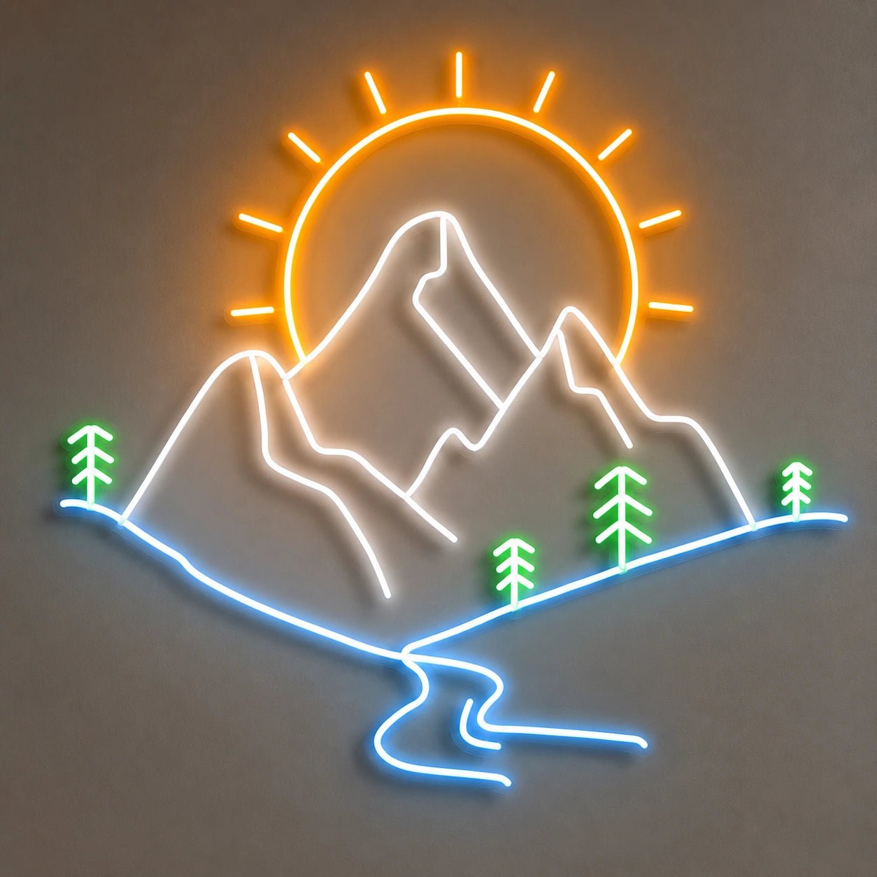 Mountain Sun River Pines Vintage LED Neon Sign - Shineneon