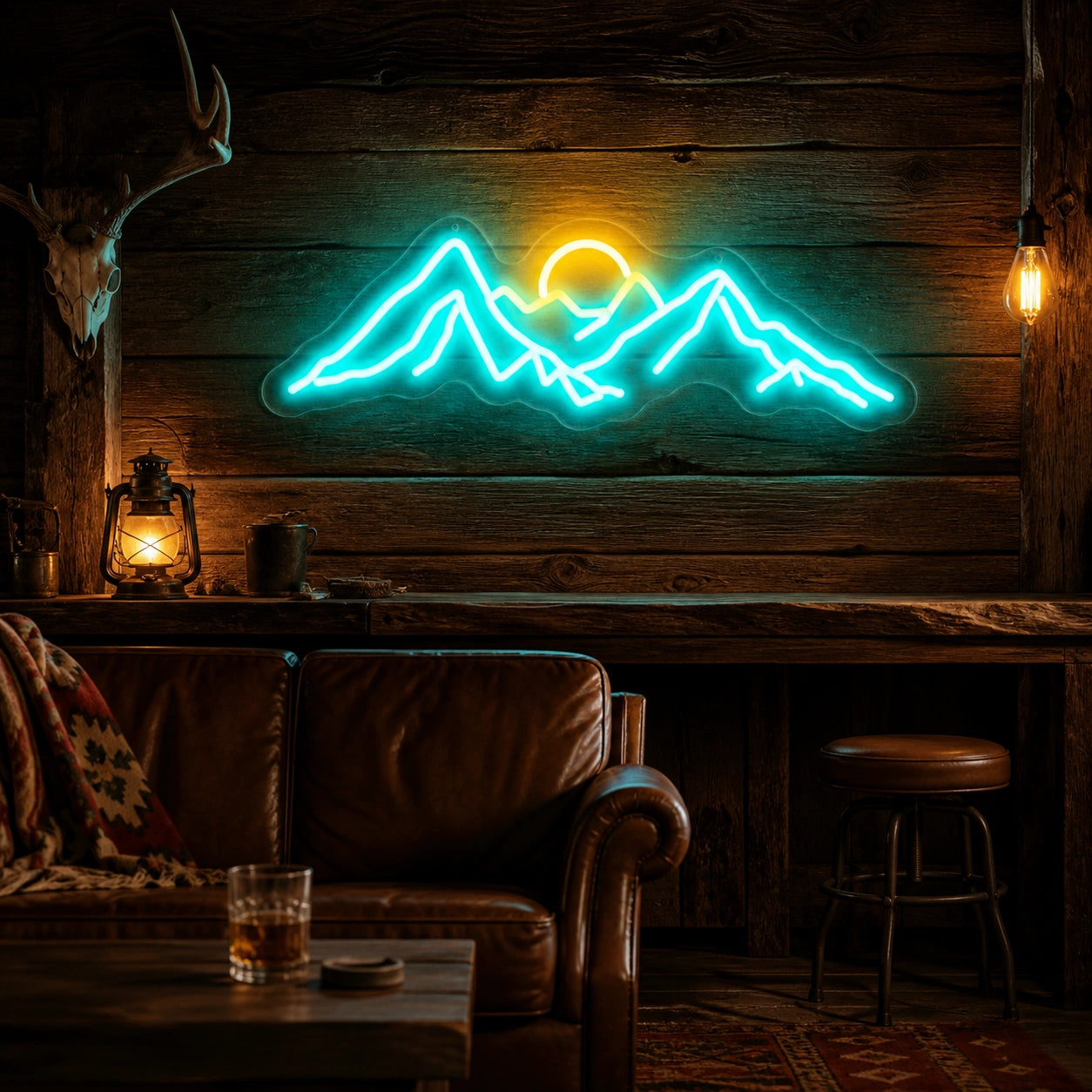 Mountain Sun Vintage LED Neon Sign high-converting product image
