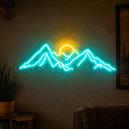 Mountain Sun Vintage LED Neon Sign real lifestyle scene