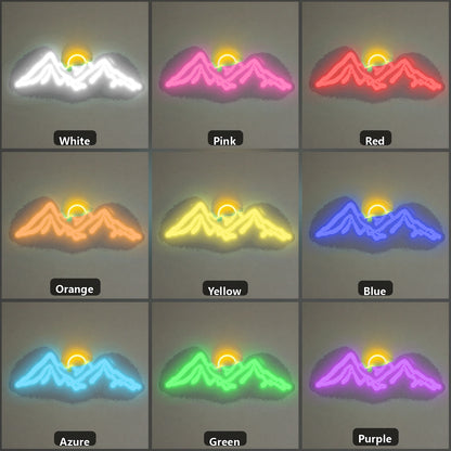Mountain Sun Vintage LED Neon Sign color grid