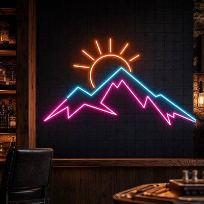 Mountain Sunrise Peaks LED Neon Sign - Shineneon