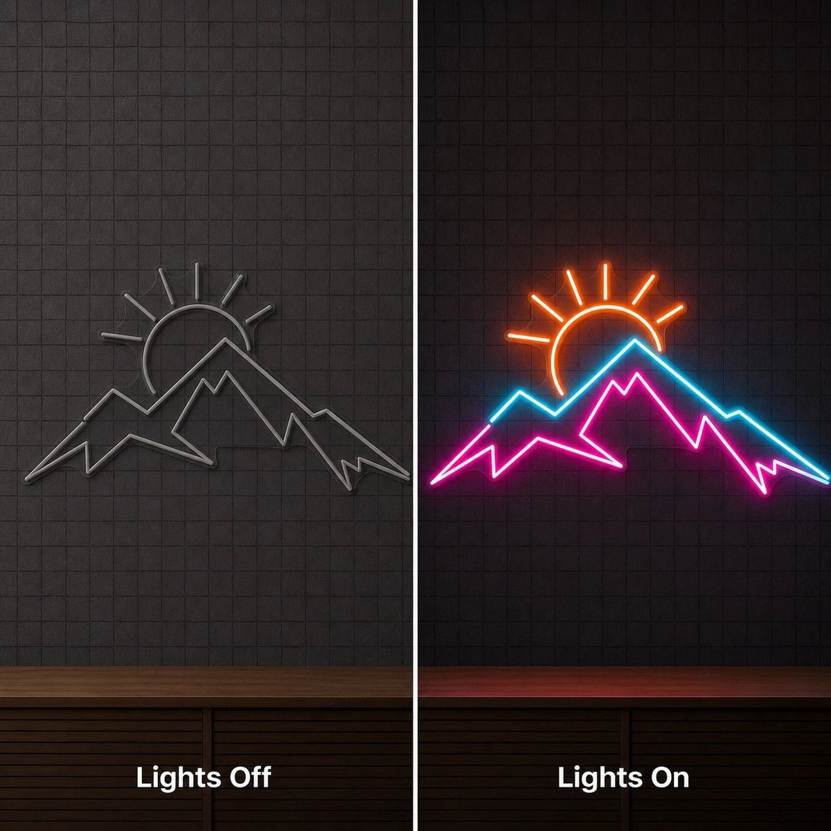 Mountain Sunrise Peaks LED Neon Sign - Shineneon