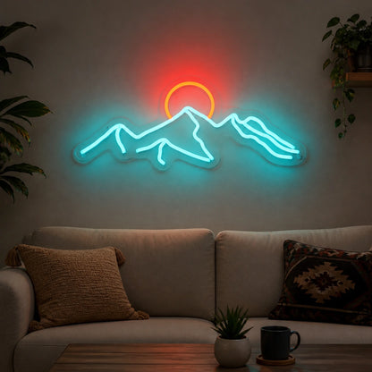 Mountain Sunrise Sunset Vintage LED Neon Sign size image