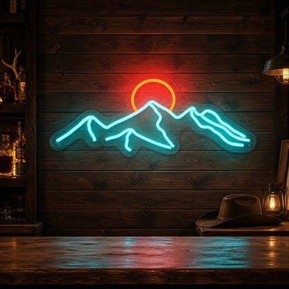 Mountain Sunrise Sunset Vintage LED Neon Sign - Shineneon
