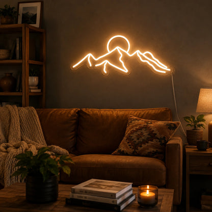 Mountain Sunrise Wall Neon Sign LED Neon Sign real lifestyle scene