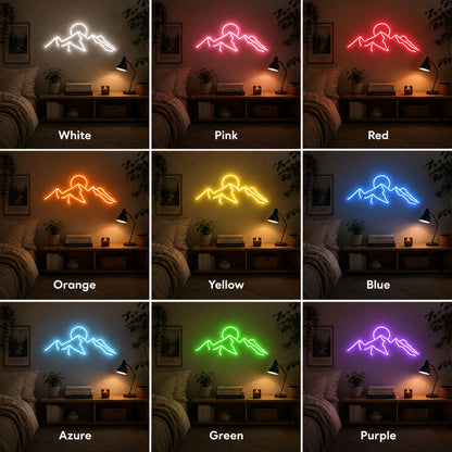 Mountain Sunrise Wall Neon Sign LED Neon Sign color grid