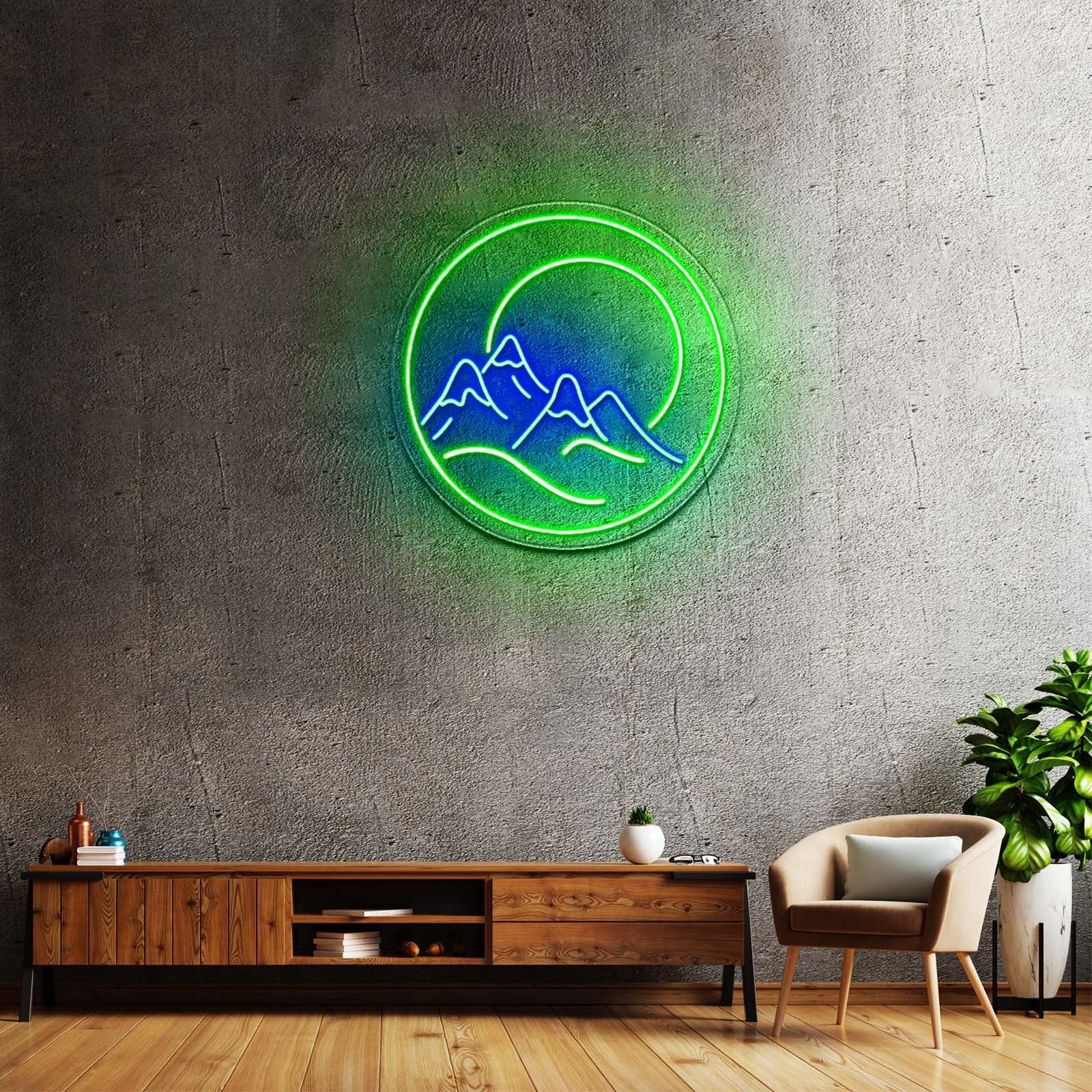 Mountain Sunset Led Signs For Bedroom