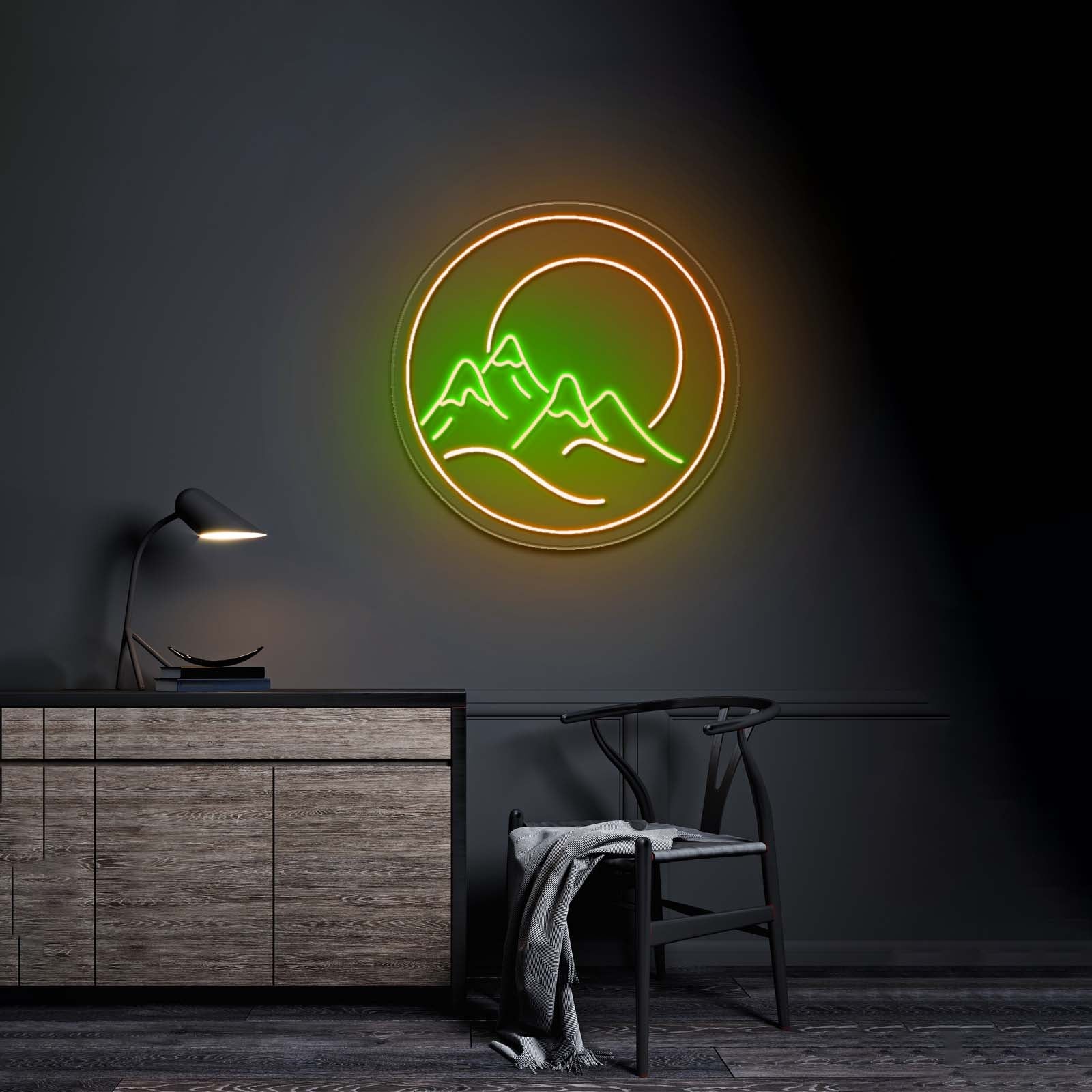Mountain Sunset Led Signs For Bedroom