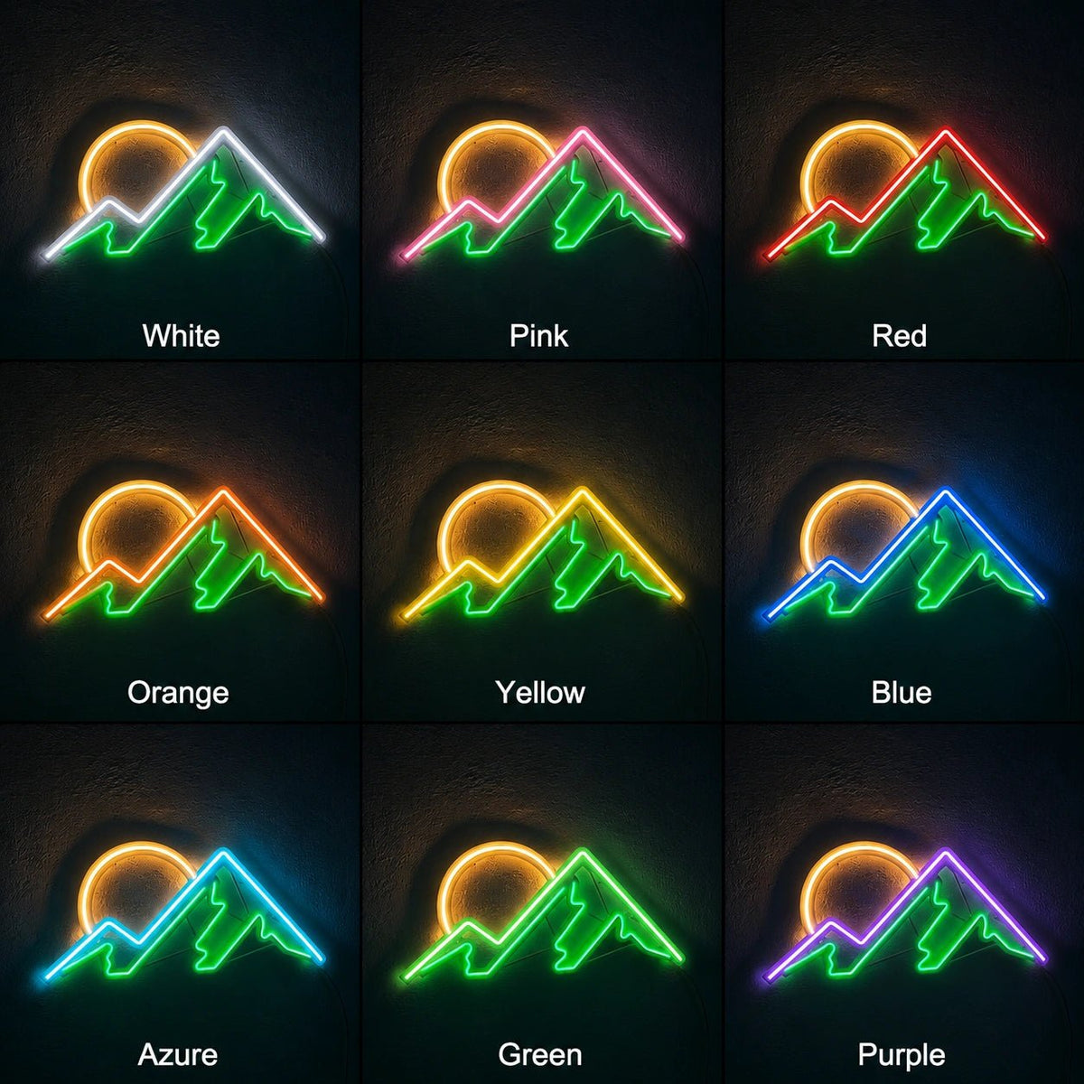 Mountain Sunset Man Cave LED Neon Sign - Shineneon