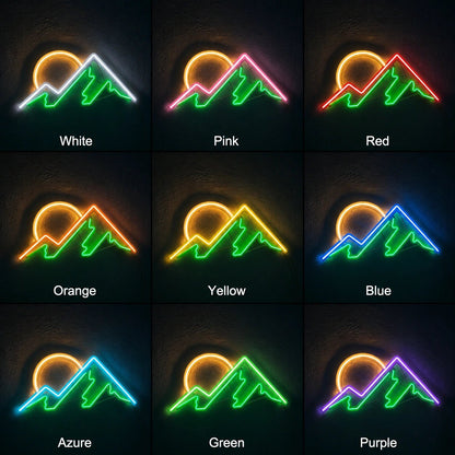 Mountain Sunset Man Cave LED Neon Sign - Shineneon