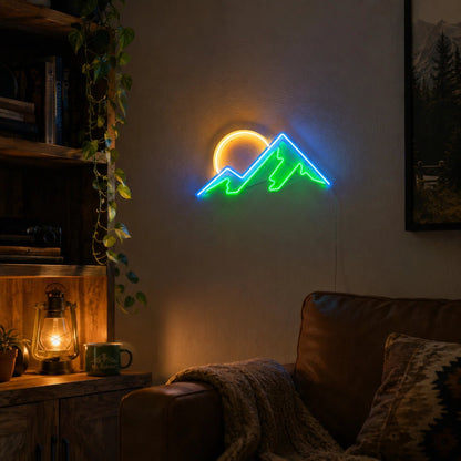 Mountain Sunset Man Cave LED Neon Sign - Shineneon