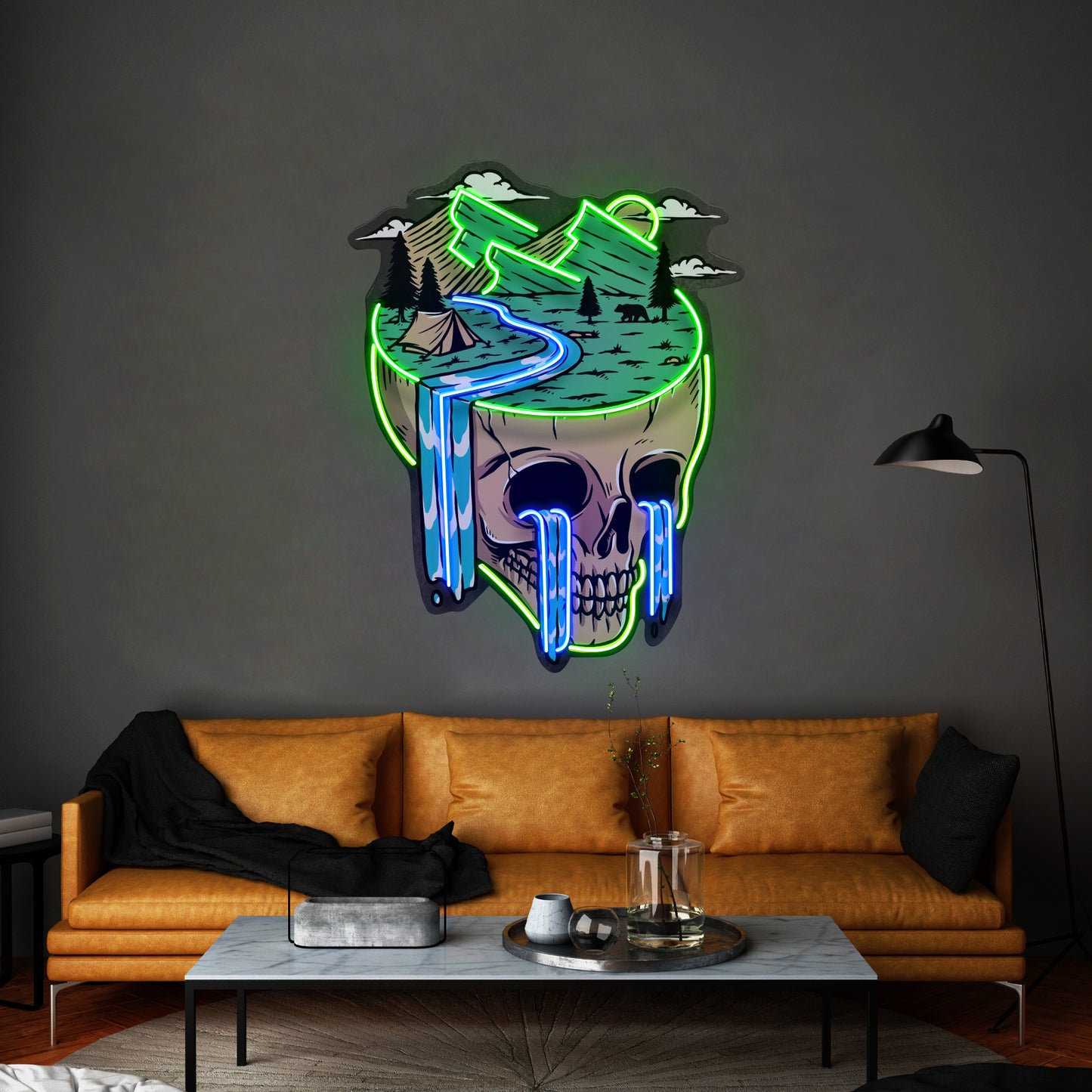 Mountain View Skull Led Neon Sign Light Custom Led Signs