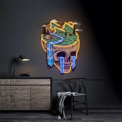 Mountain View Skull Led Neon Sign Light Custom Led Signs