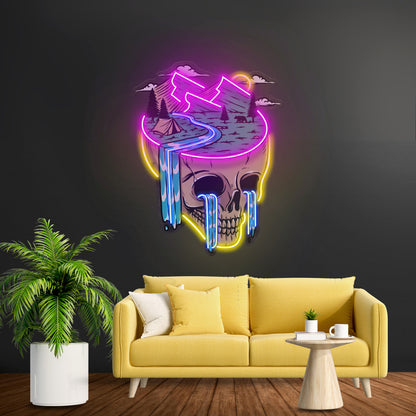 Mountain View Skull Led Neon Sign Light Custom Led Signs