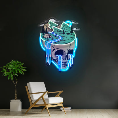 Mountain View Skull Led Neon Sign Light Custom Led Signs