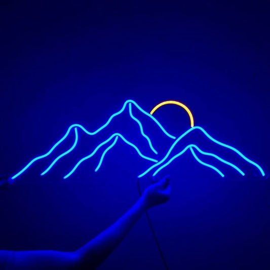 Mountains Sunset Led Sign Business Neon Sign