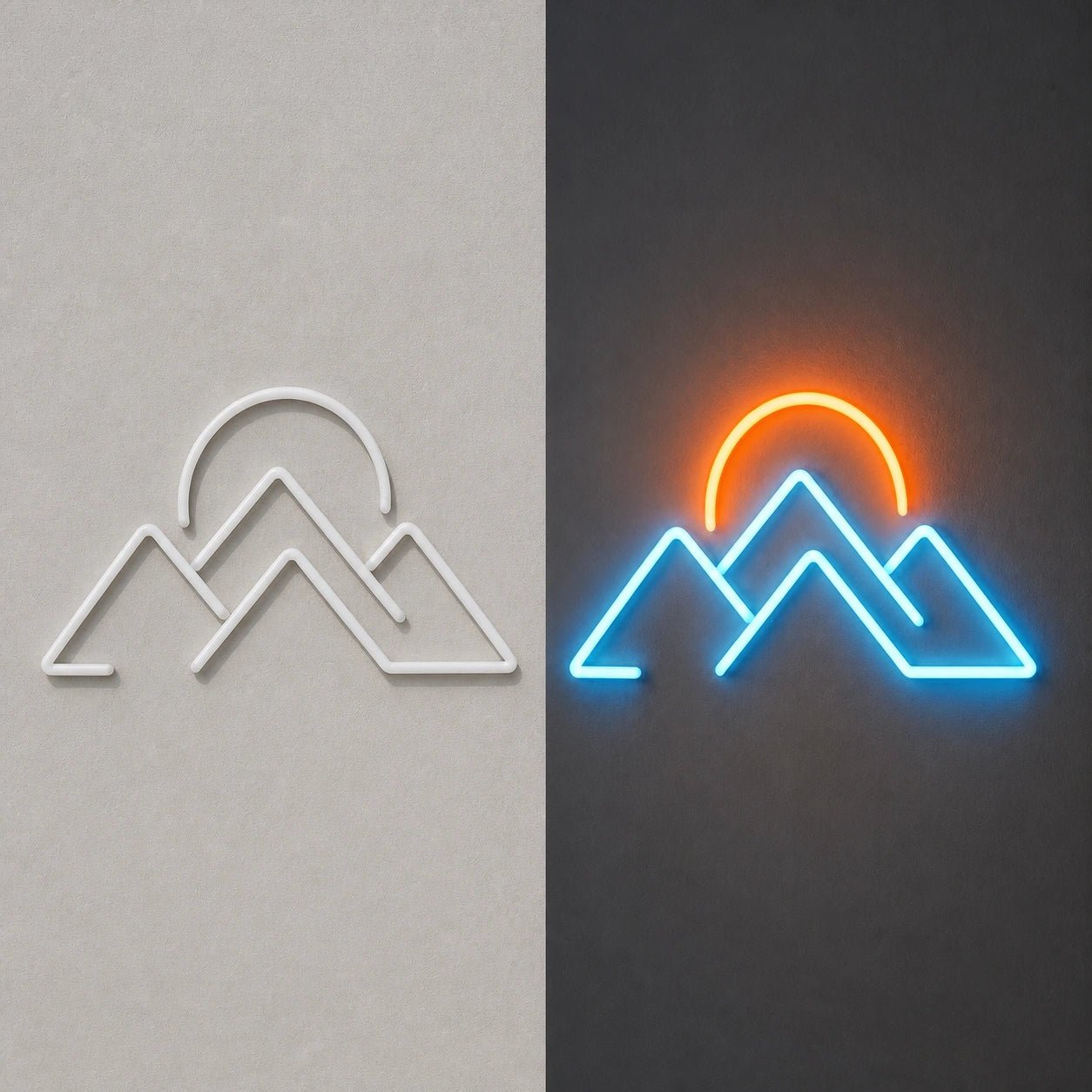 Mountains Sunset Vintage LED Neon Sign - Shineneon
