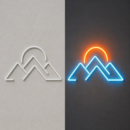 Mountains Sunset Vintage LED Neon Sign - Shineneon