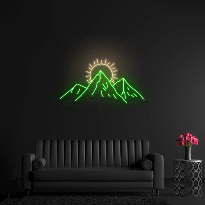 Mountains With Sun Artwork Led Signs For Business - Shineneon