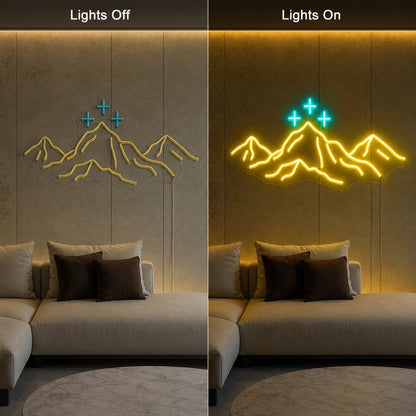 Mountains With Three Crosses LED Neon Sign - Shineneon