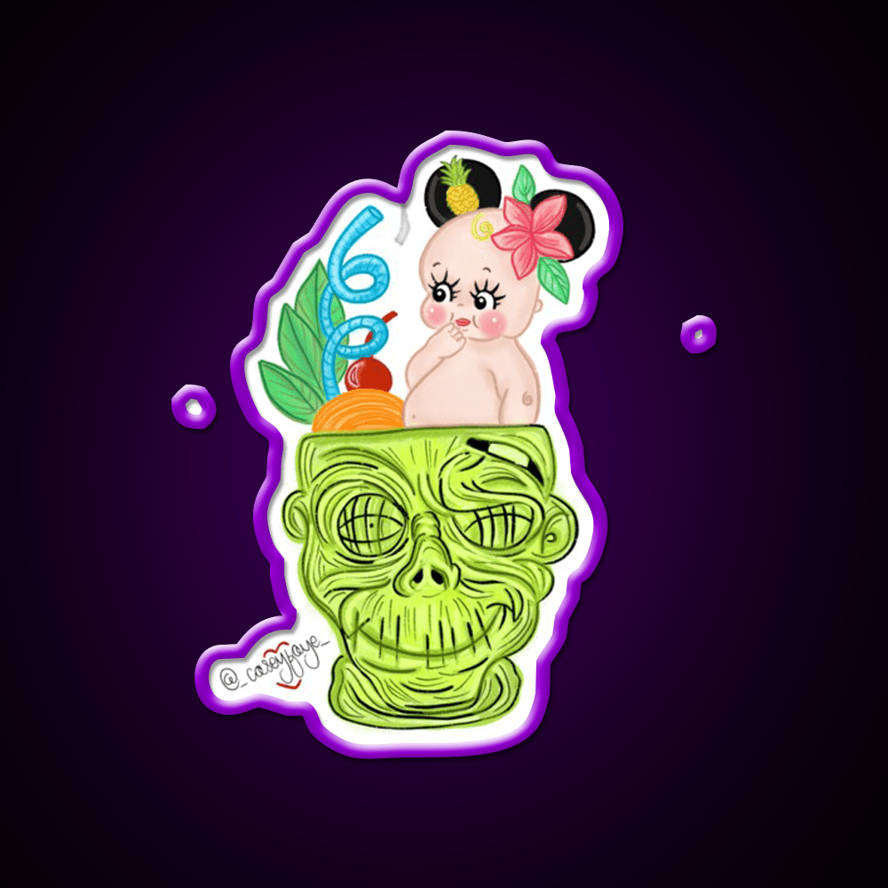 Mouse Ear In Zombie Cocktail Bar Decor Led Neon Sign Rgb Color - Shineneon