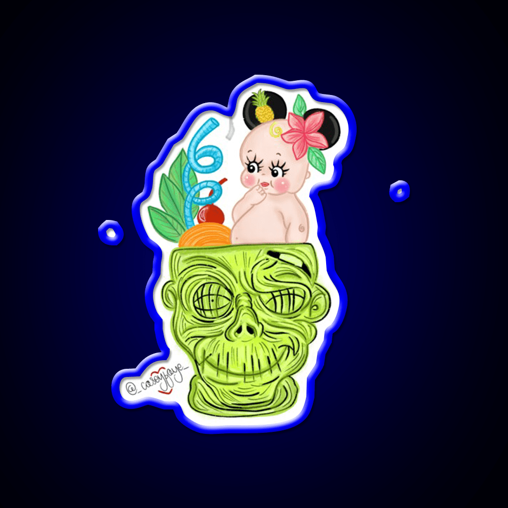 Mouse Ear In Zombie Cocktail Bar Decor Led Neon Sign Rgb Color - Shineneon