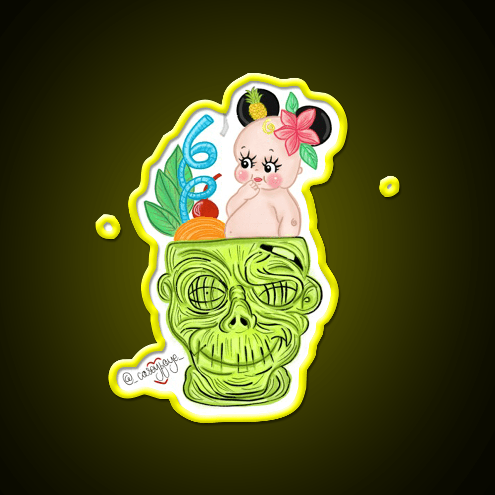Mouse Ear In Zombie Cocktail Bar Decor Led Neon Sign Rgb Color - Shineneon