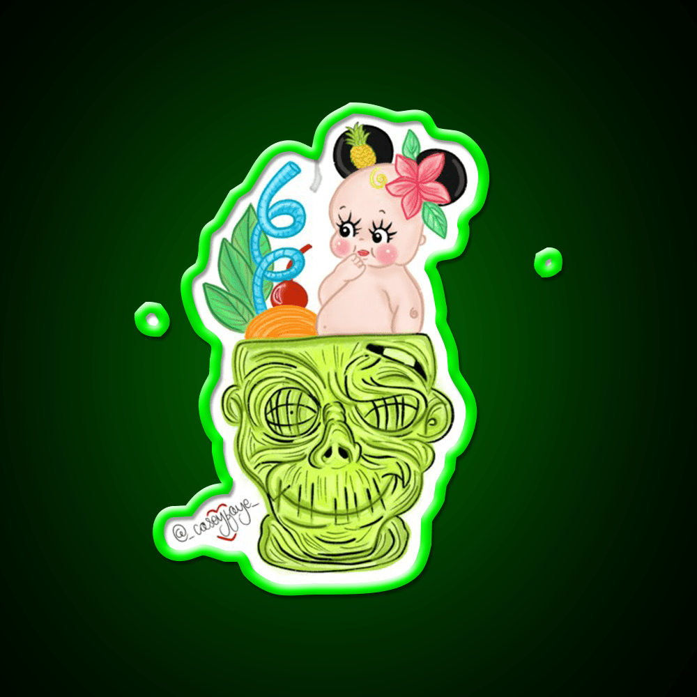 Mouse Ear In Zombie Cocktail Bar Decor Led Neon Sign Rgb Color - Shineneon