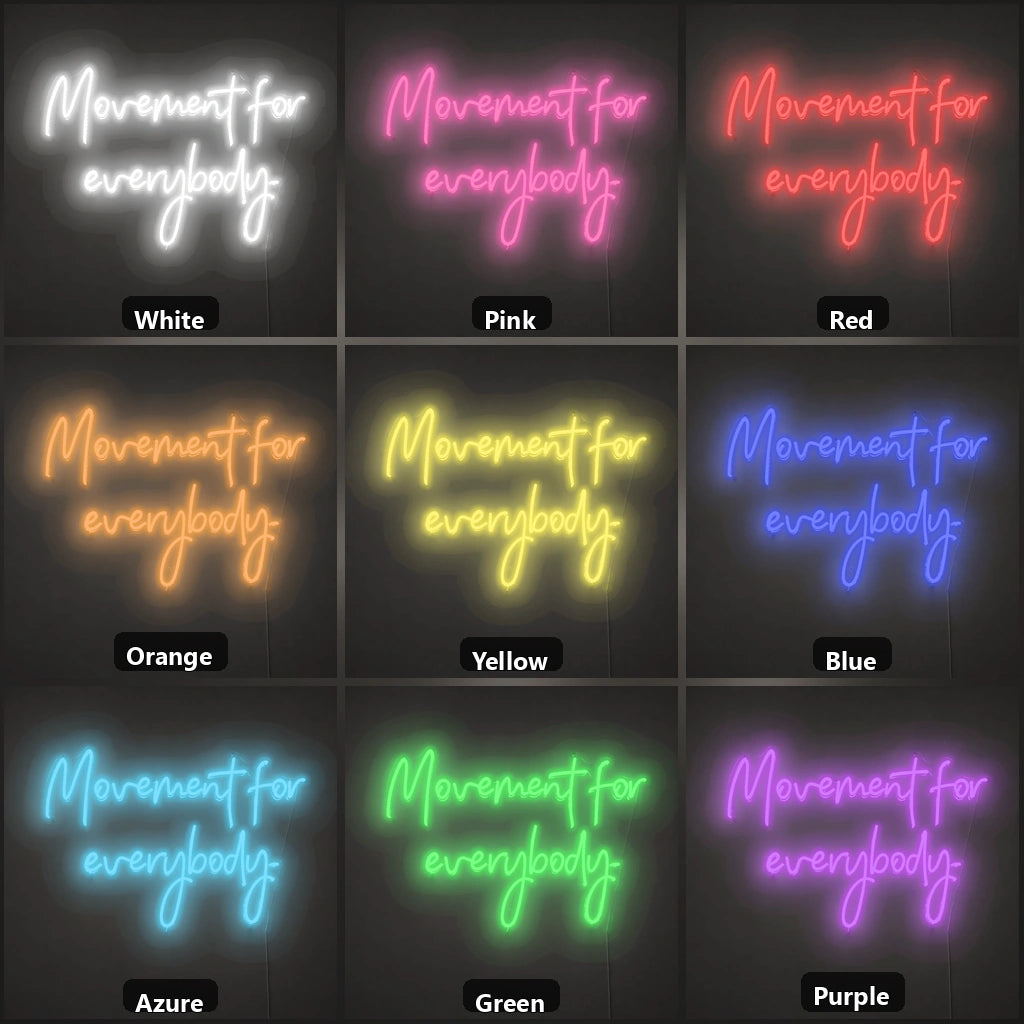 Movement For Everybody LED Neon Sign Man Cave Neon Sign color grid