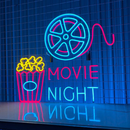 Movie Night Led Neon Sign Popcorn Cinema Led Neon Sign | Shineneon