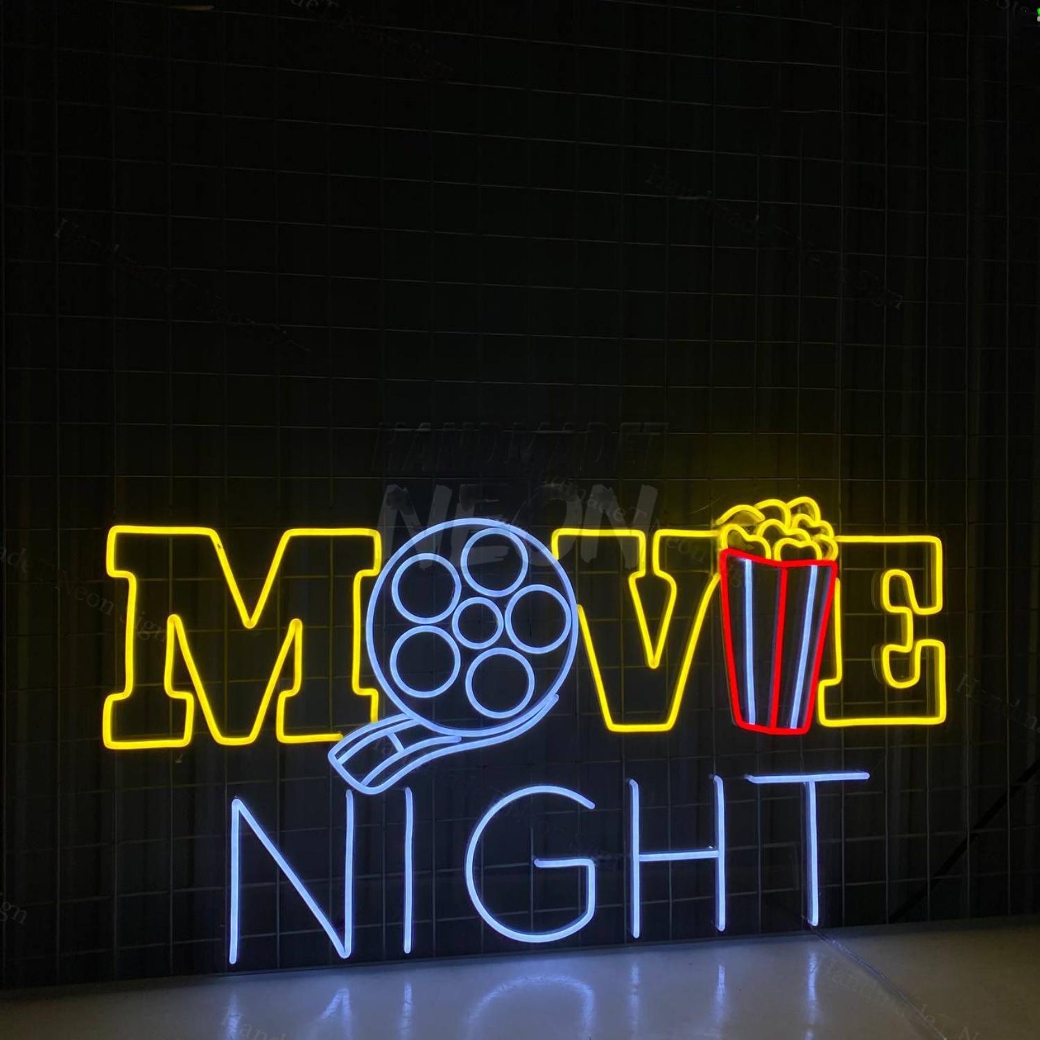 Movie Night Led Sign Cinema Theater Room Wall Decor | Shineneon