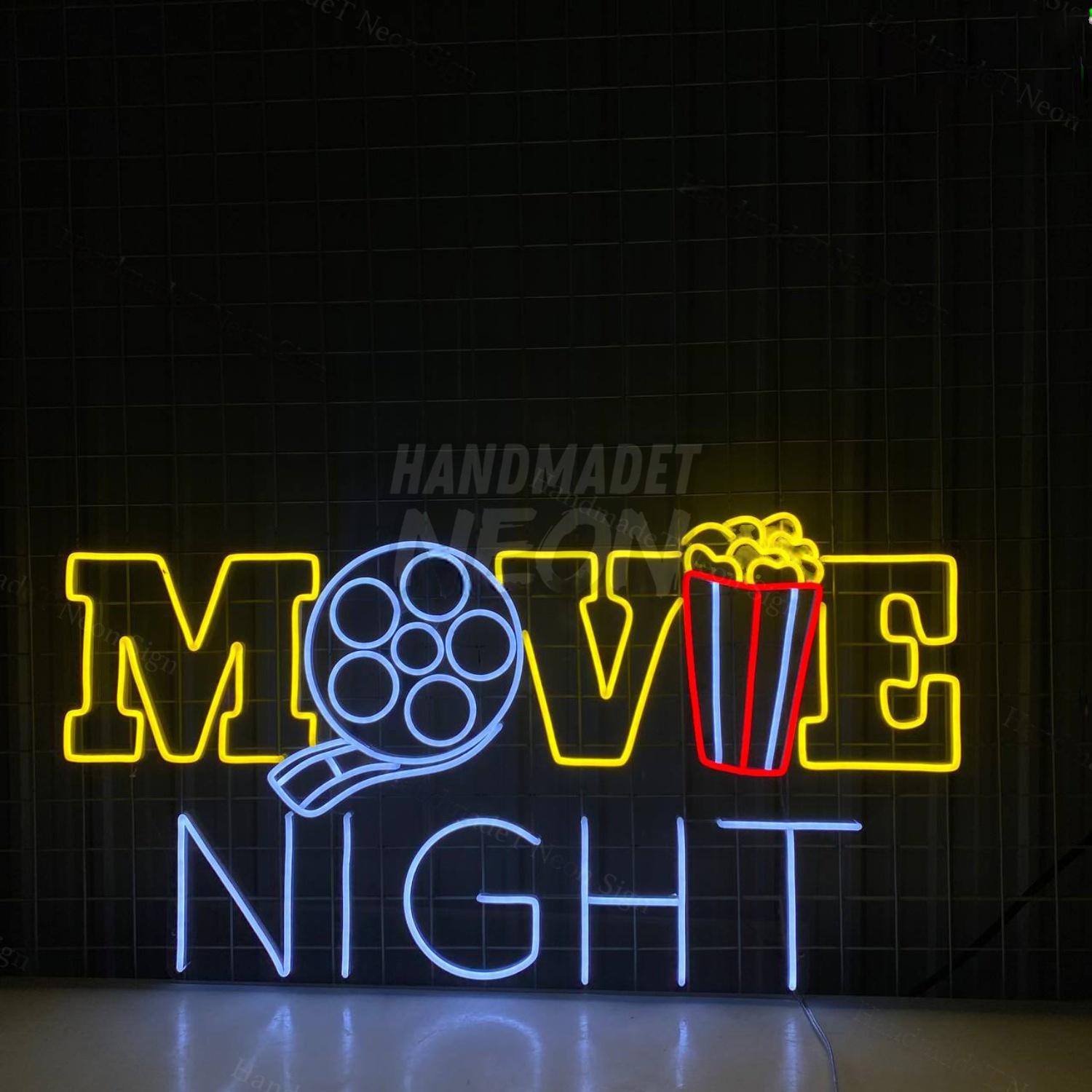 Movie Night Led Sign Cinema Theater Room Wall Decor | Shineneon