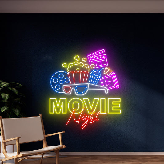 Movie Night Neon Sign