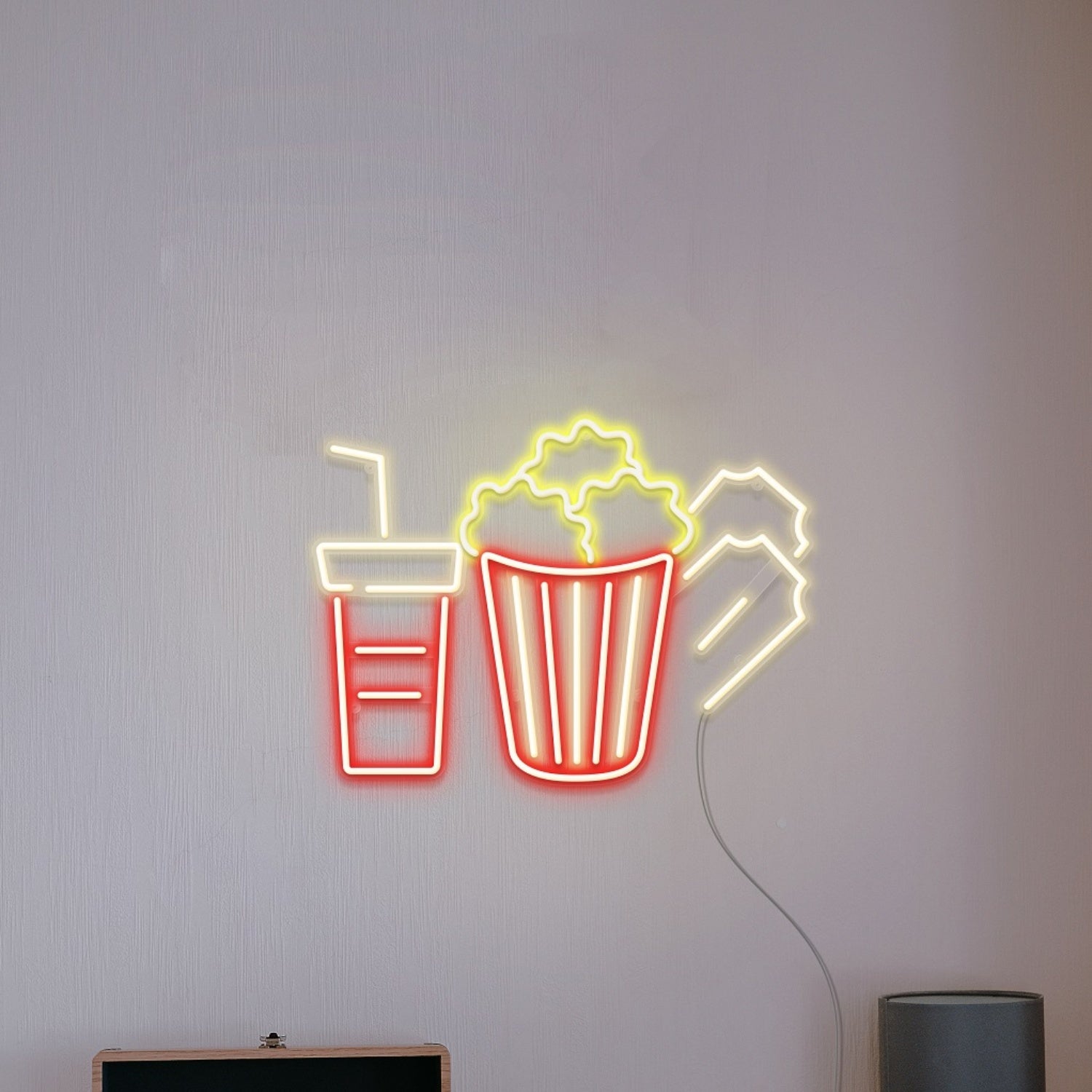 Movie Night Popcorn Led Neon Sign Wall Art | Shineneon