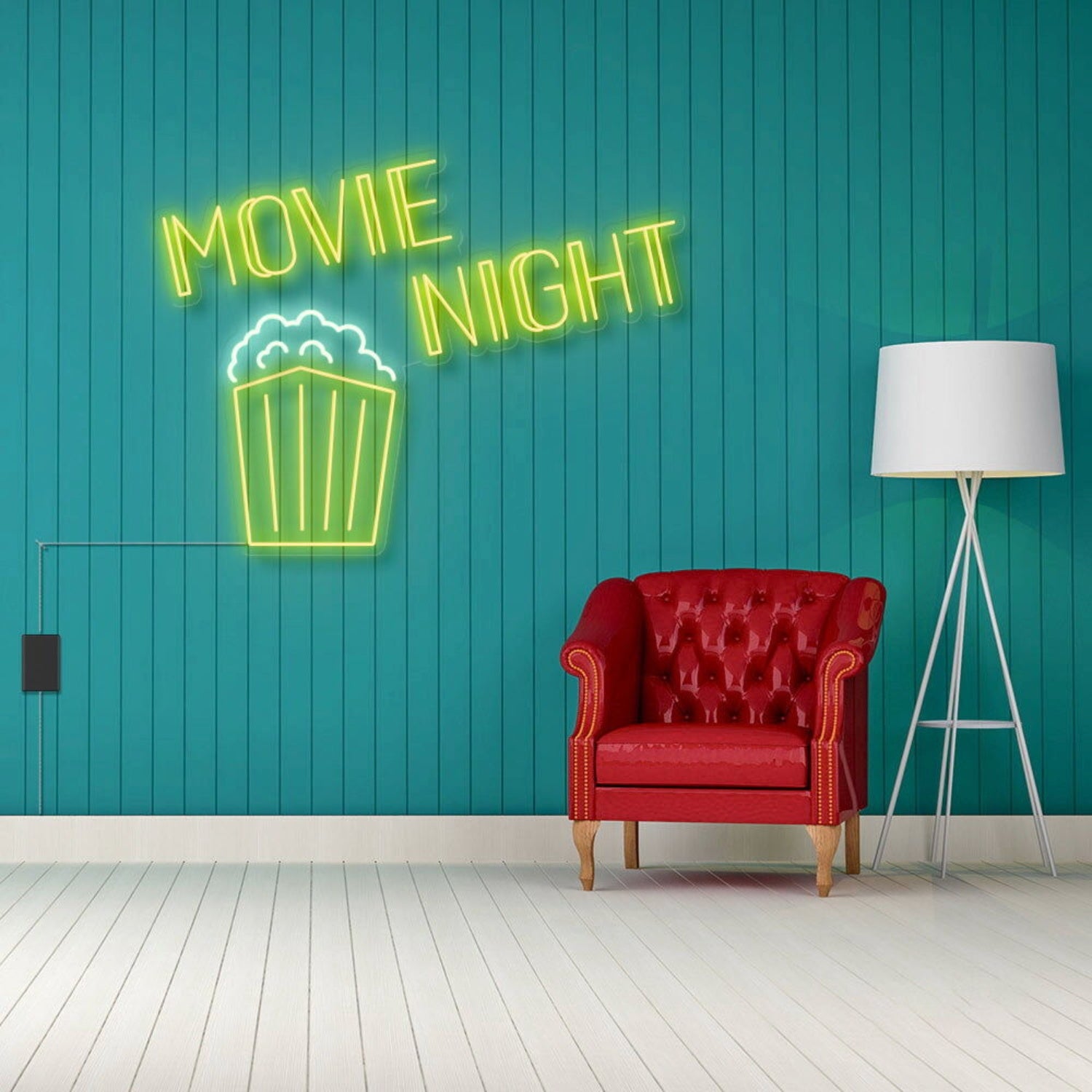Movie Night With Popcorn Led Neon Sign | Shineneon