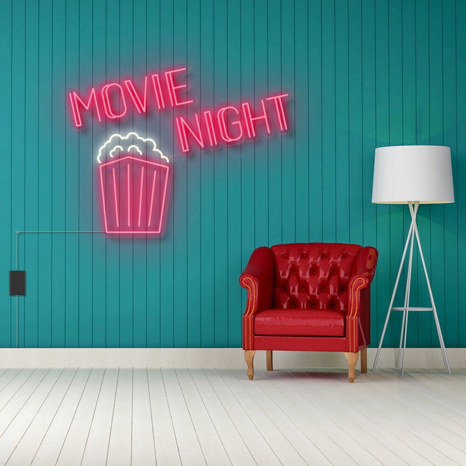 Movie Night With Popcorn Led Neon Sign | Shineneon