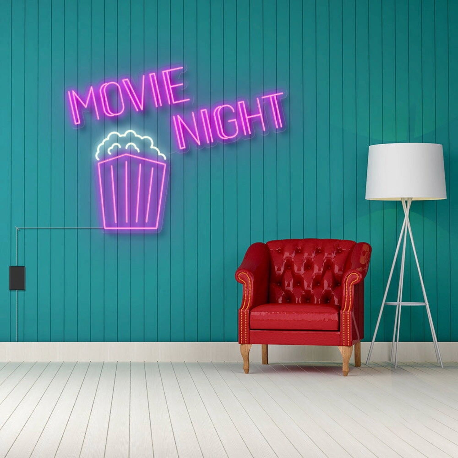 Movie Night With Popcorn Led Neon Sign | Shineneon