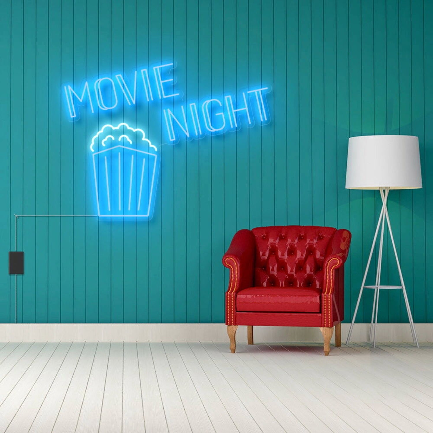 Movie Night With Popcorn Led Neon Sign | Shineneon