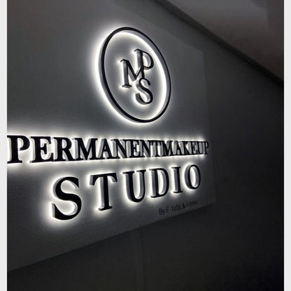 Mps Logo Permanent Makeup Studio 3D Backlit Channel Letters Led Light Sign - Shineneon